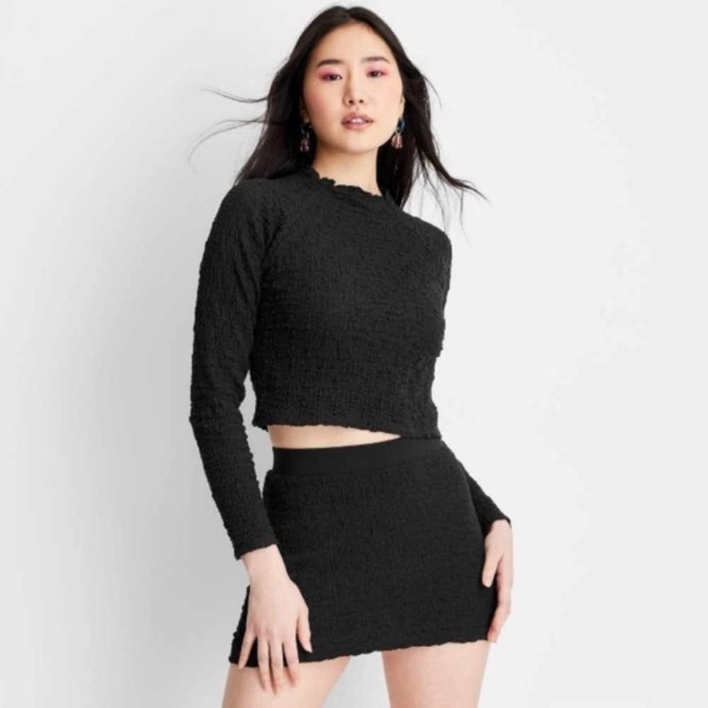 Future Collective Gabriella Karefa-Johnson Puckered Mock Neck Top NWT M